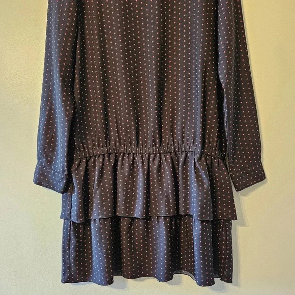 Scotch & Soda Stars Print Long Sleeve Low Waist Mini Ruffled Dress Size Medium. - Picture 9 of 16
